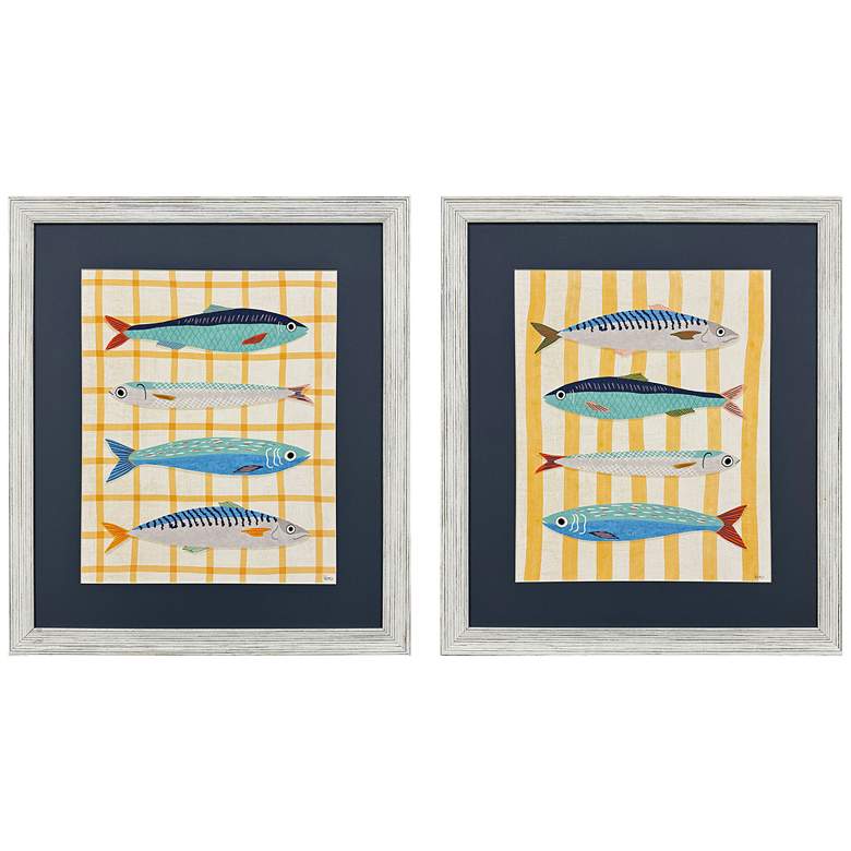 Image 1 Little Fish 25"W x 29"H Framed Art Set of 2