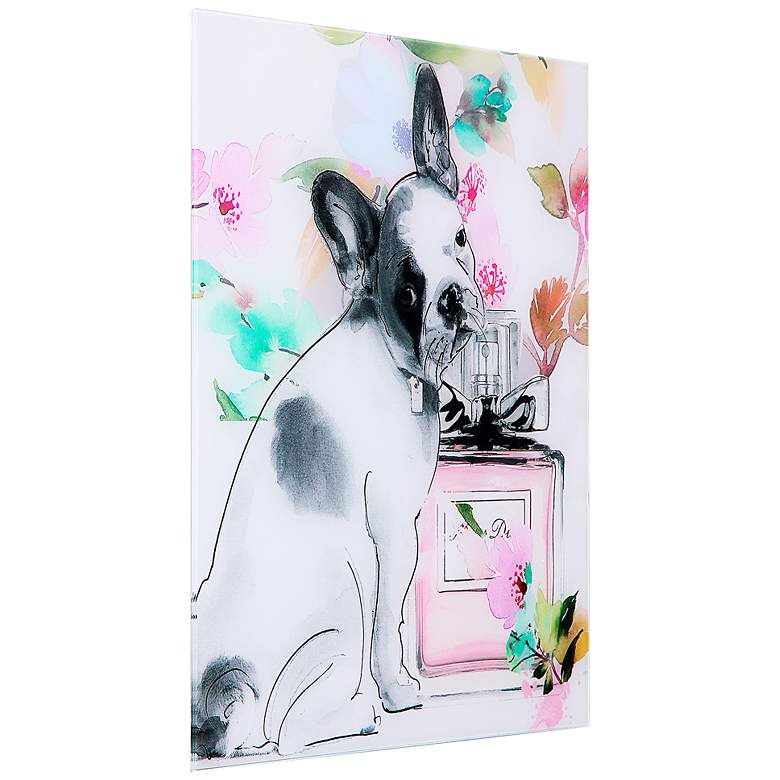 Image 4 Little Frenchie 21 3/4" Square Glass Graphic Wall Art more views
