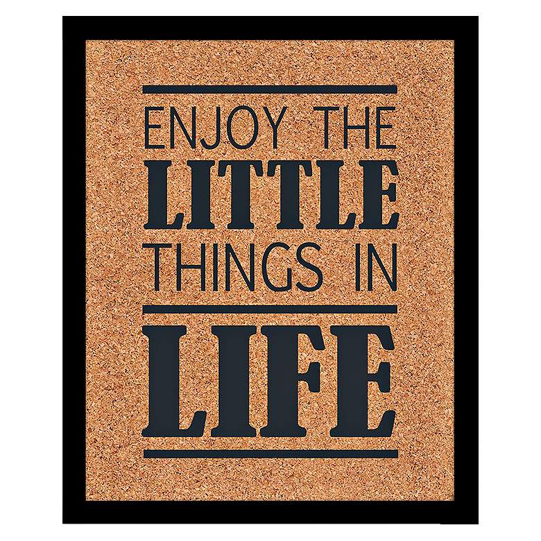 Image 1 Little Things in Life 22 inch High Black Framed Wall Cork Board