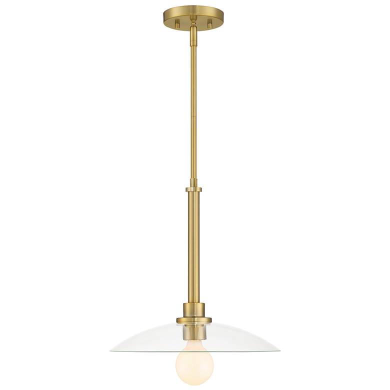 Image 1 Litto 14 in. 1-Light Brushed Gold Modern Pendant Light