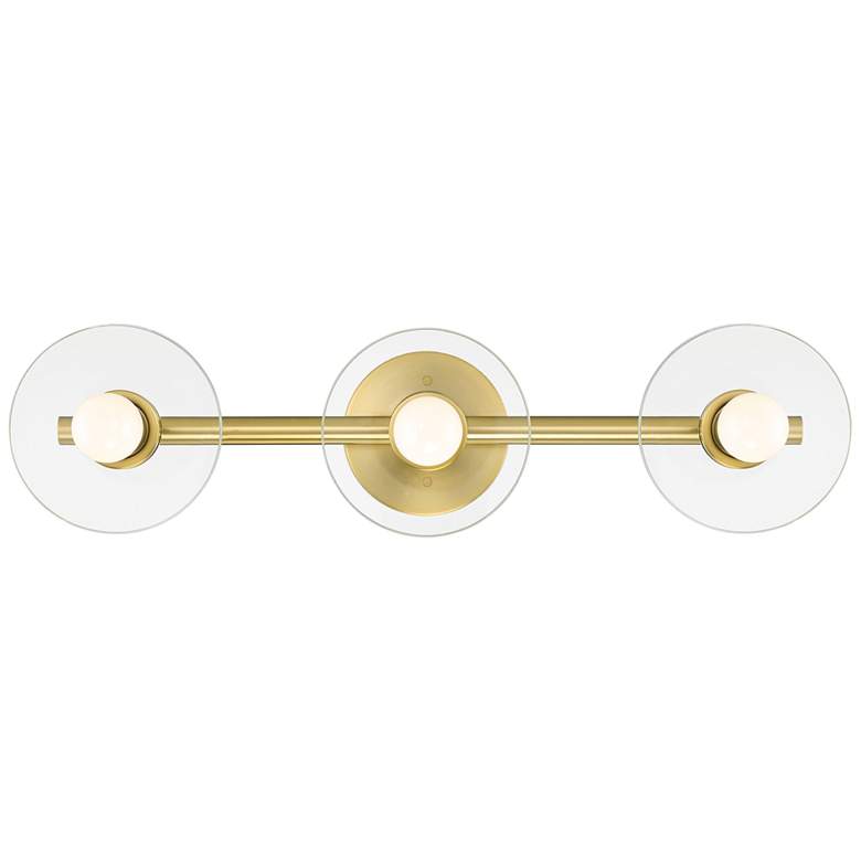 Image 2 Litto 24 in. 3-Light Brushed Gold Modern Vanity Light with Glass Shade