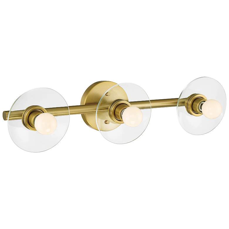 Image 5 Litto 24 in. 3-Light Brushed Gold Modern Vanity Light with Glass Shade more views