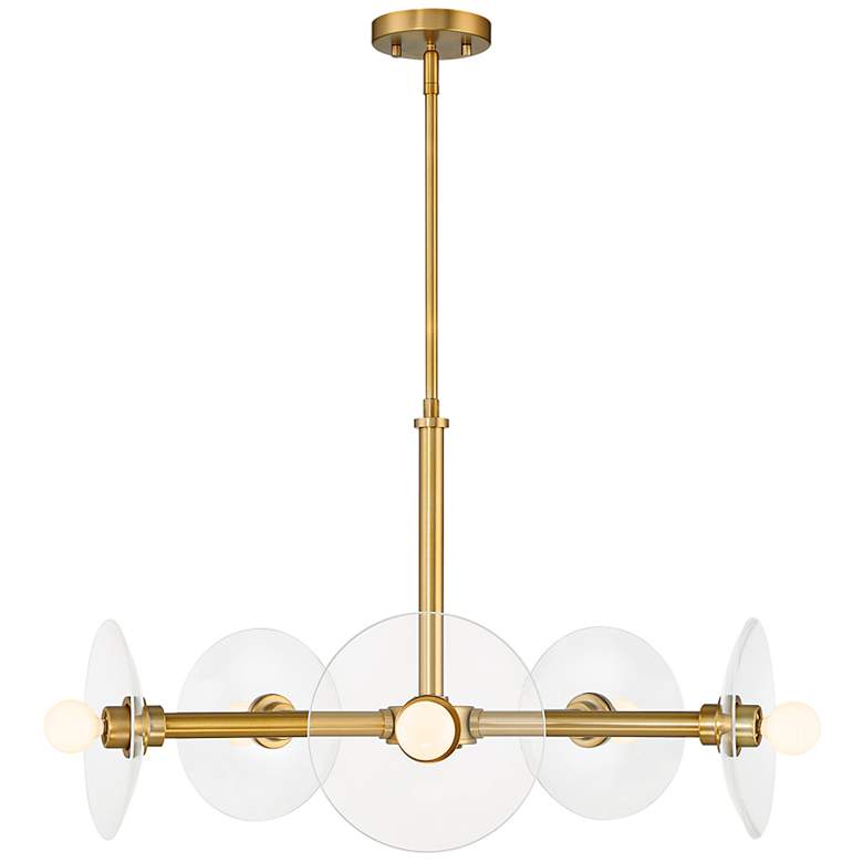 Image 2 Litto 26 1/4" Wide Brushed Gold 5-Light Linear Chandelier