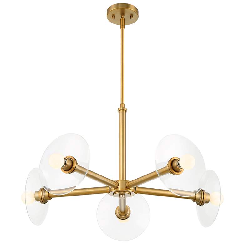 Image 6 Litto 26 1/4" Wide Brushed Gold 5-Light Linear Chandelier more views