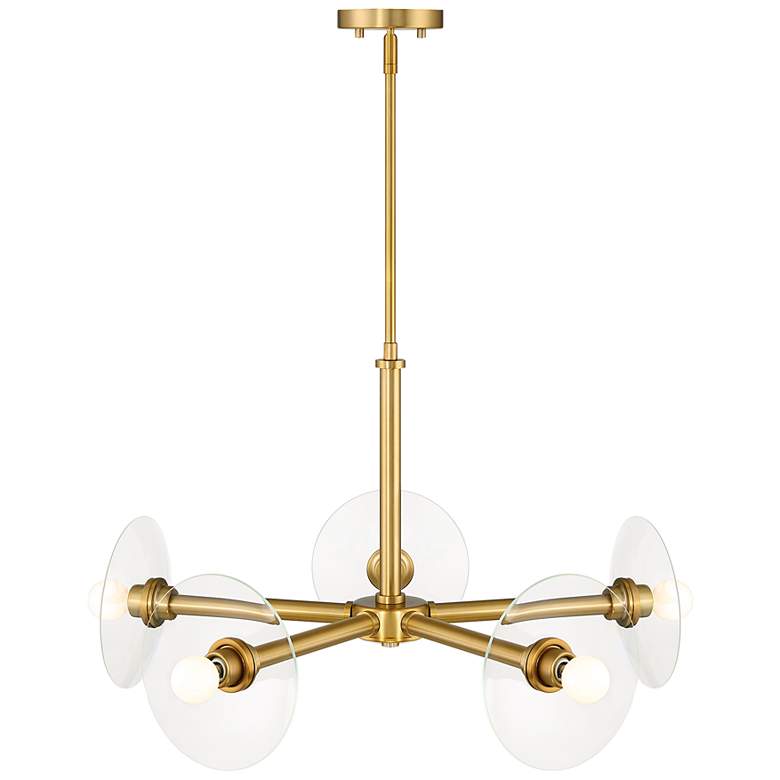 Image 7 Litto 26 1/4" Wide Brushed Gold 5-Light Linear Chandelier more views