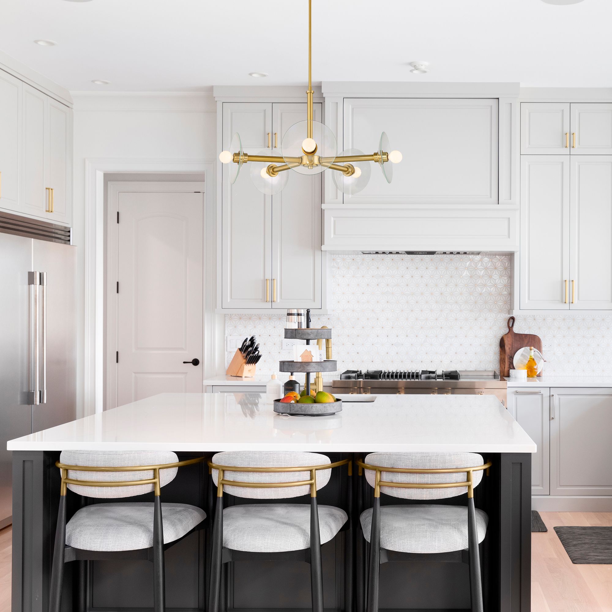 Litto 26 1/4" Wide Brushed Gold 5-Light Linear Chandelier