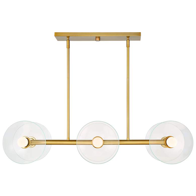 Image 2 Litto 36" Wide Brushed Gold 6-Light Linear Pendant
