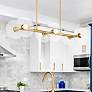 1_Litto 36" Wide Brushed Gold 6-Light Linear Pendant