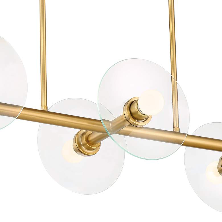 Image 3 Litto 36" Wide Brushed Gold 6-Light Linear Pendant more views