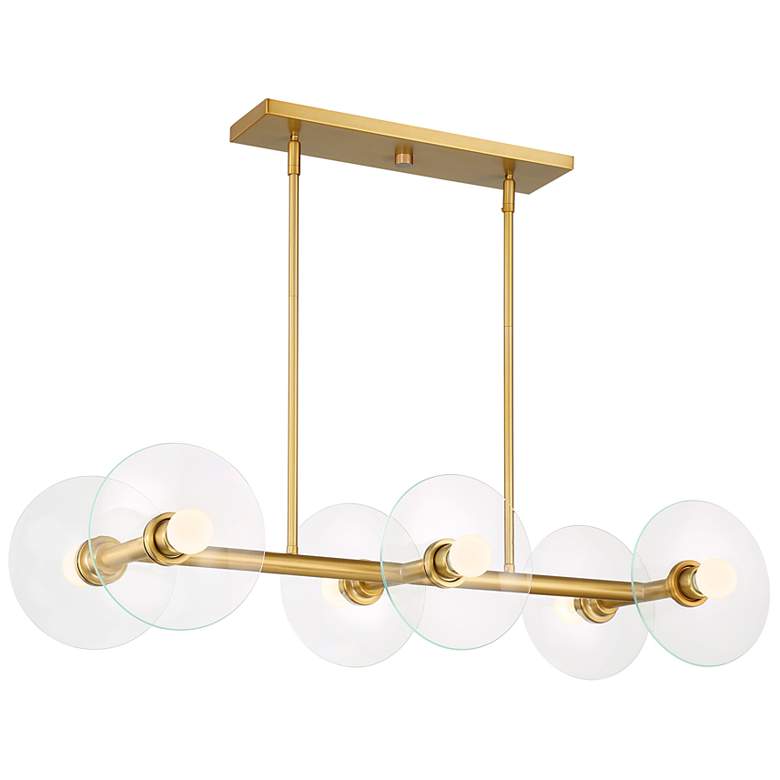 Image 5 Litto 36" Wide Brushed Gold 6-Light Linear Pendant more views