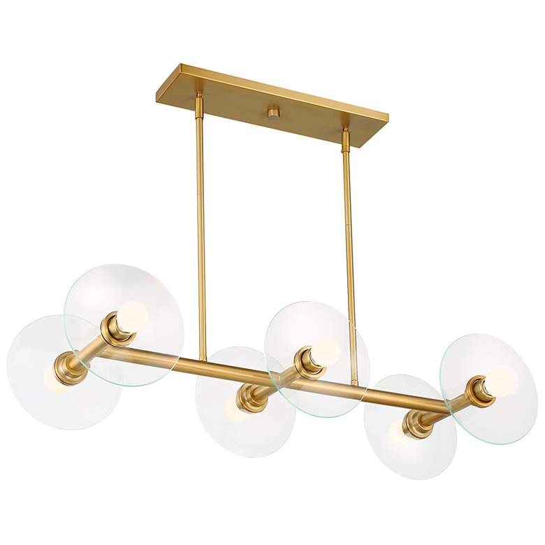 Image 6 Litto 36" Wide Brushed Gold 6-Light Linear Pendant more views
