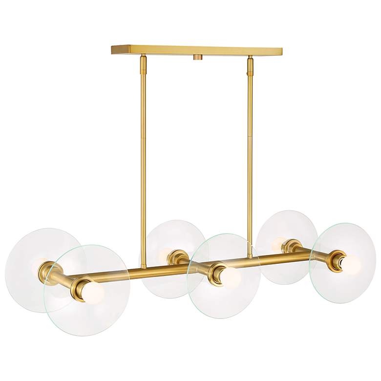 Image 7 Litto 36" Wide Brushed Gold 6-Light Linear Pendant more views