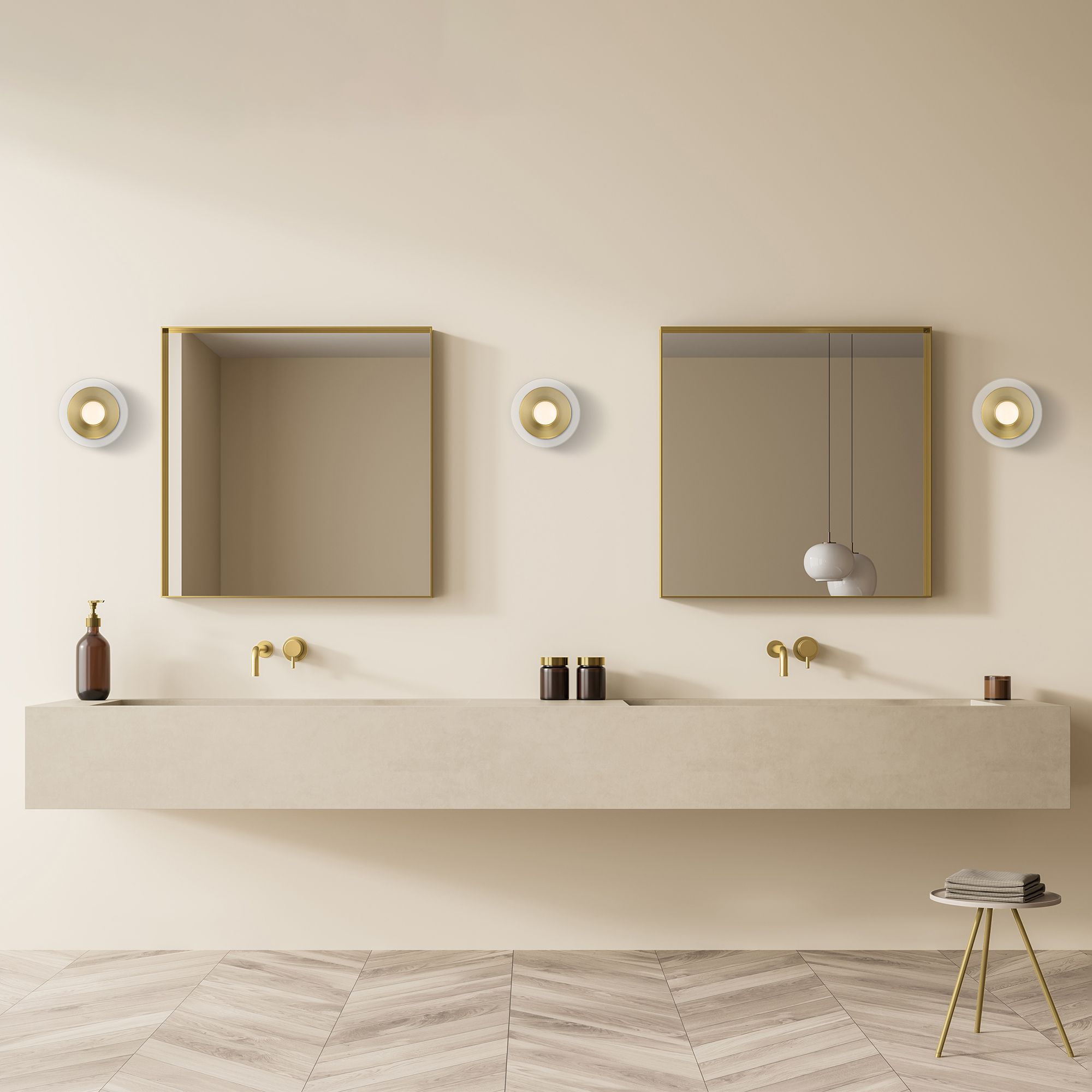 Image 3 Litto 6 in. 1-Light Brushed Gold Modern Wall Sconce Light more views