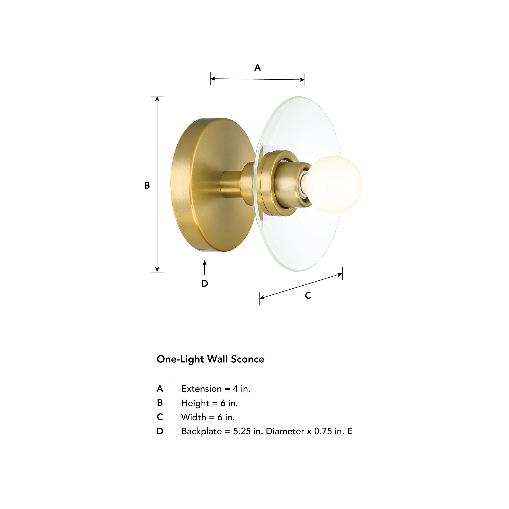 Image 7 Litto 6 in. 1-Light Brushed Gold Modern Wall Sconce Light more views
