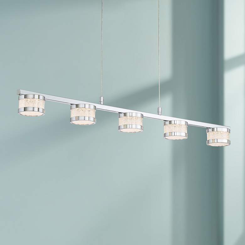 Image 1 Liv 35 1/2" Wide Chrome 5-LED Kitchen Island Light Pendant