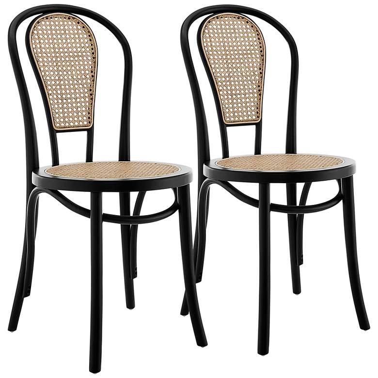 Image 2 Liva Natural and Black Side Chairs Set of 2