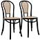 Liva Natural and Black Side Chairs Set of 2