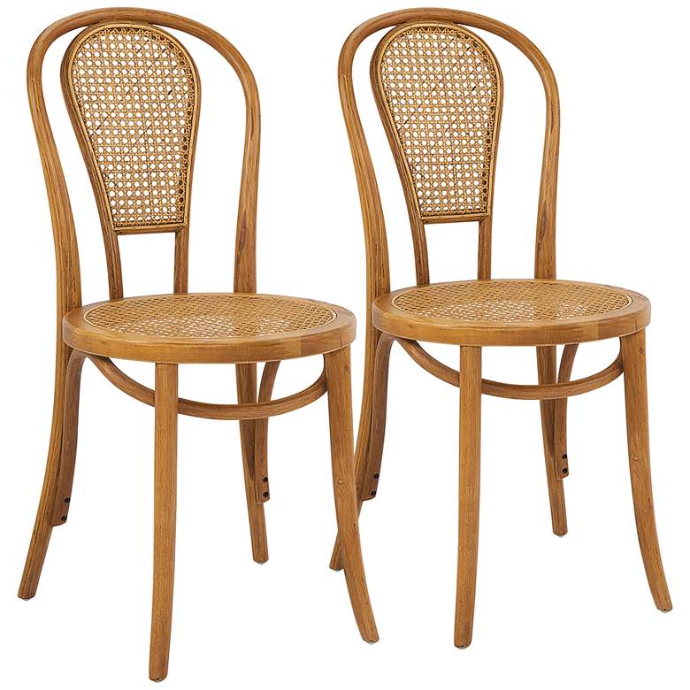 Image 1 Liva Natural and Walnut Side Chairs Set of 2