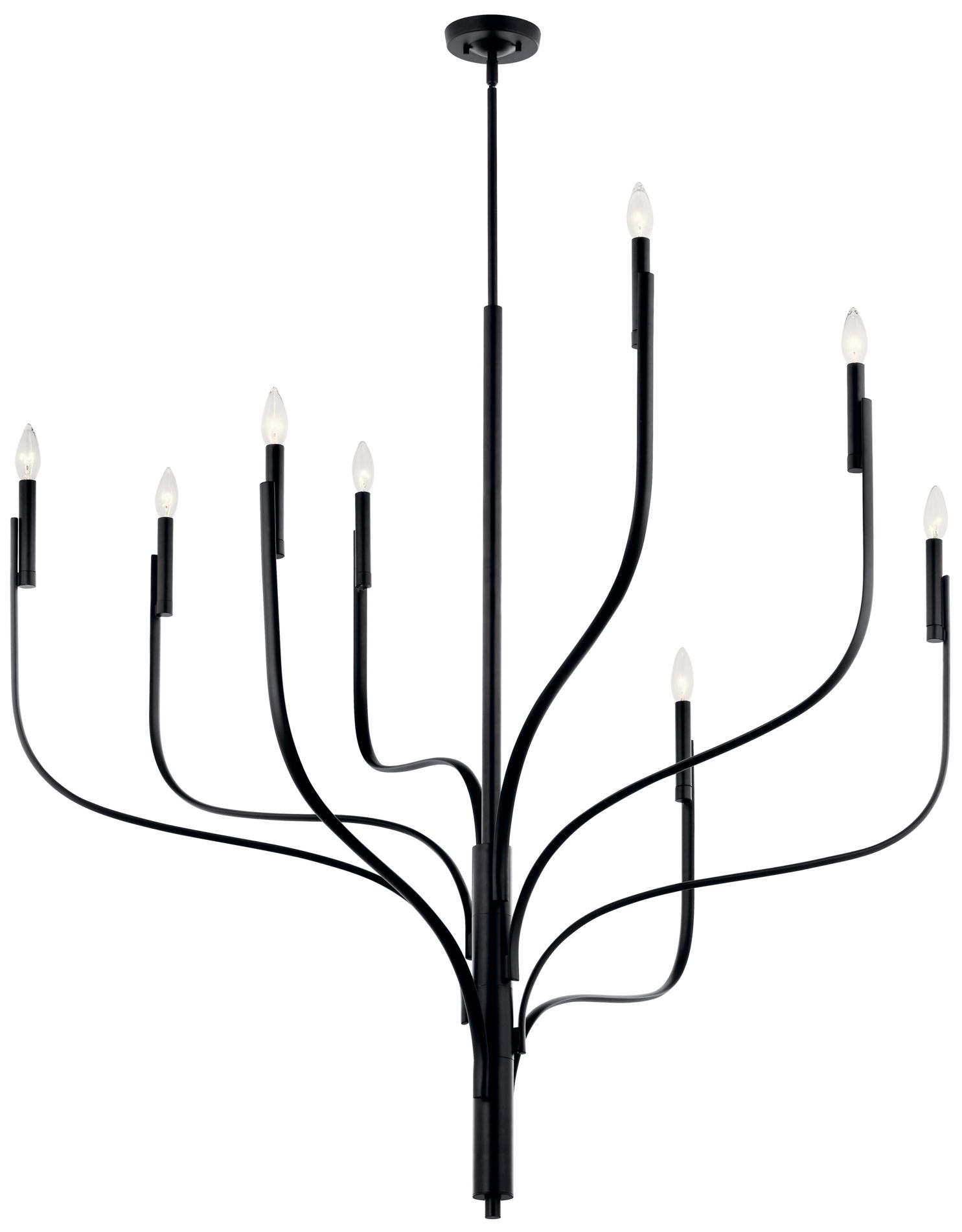 Livadia 47.75 Inch 8 Light Chandelier in Black