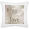 Live, Laugh, Love White Canvas 18" Square Decorative Pillow