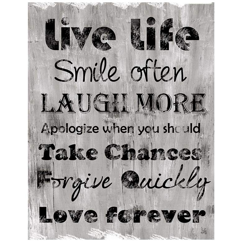 Image 1 Live Life 28 inch High Monochromatic Giclee Canvas Wall Art