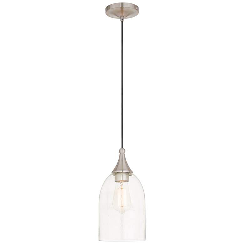 Image 2 Lived Lighting Art Glass 6 1/4" Nickel and Clear Glass Mini Pendant