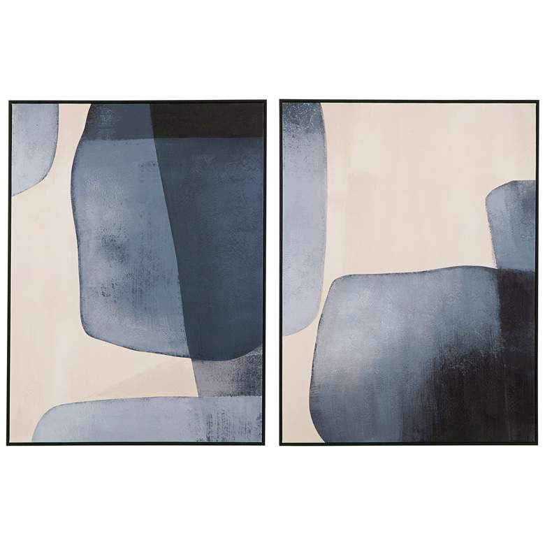 Image 1 Lively 2 Piece Set Blue Canvas Wall Art