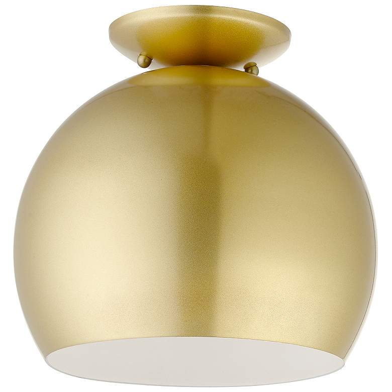 Image 2 Livex 10" Wide 1-Light Soft Gold Modern Semi-Flush Mount Ceiling Light