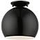 Livex 10" Wide Black Dome Modern Semi-Flush Mount Ceiling Light