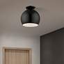 1_Livex 10" Wide Black Dome Modern Semi-Flush Mount Ceiling Light