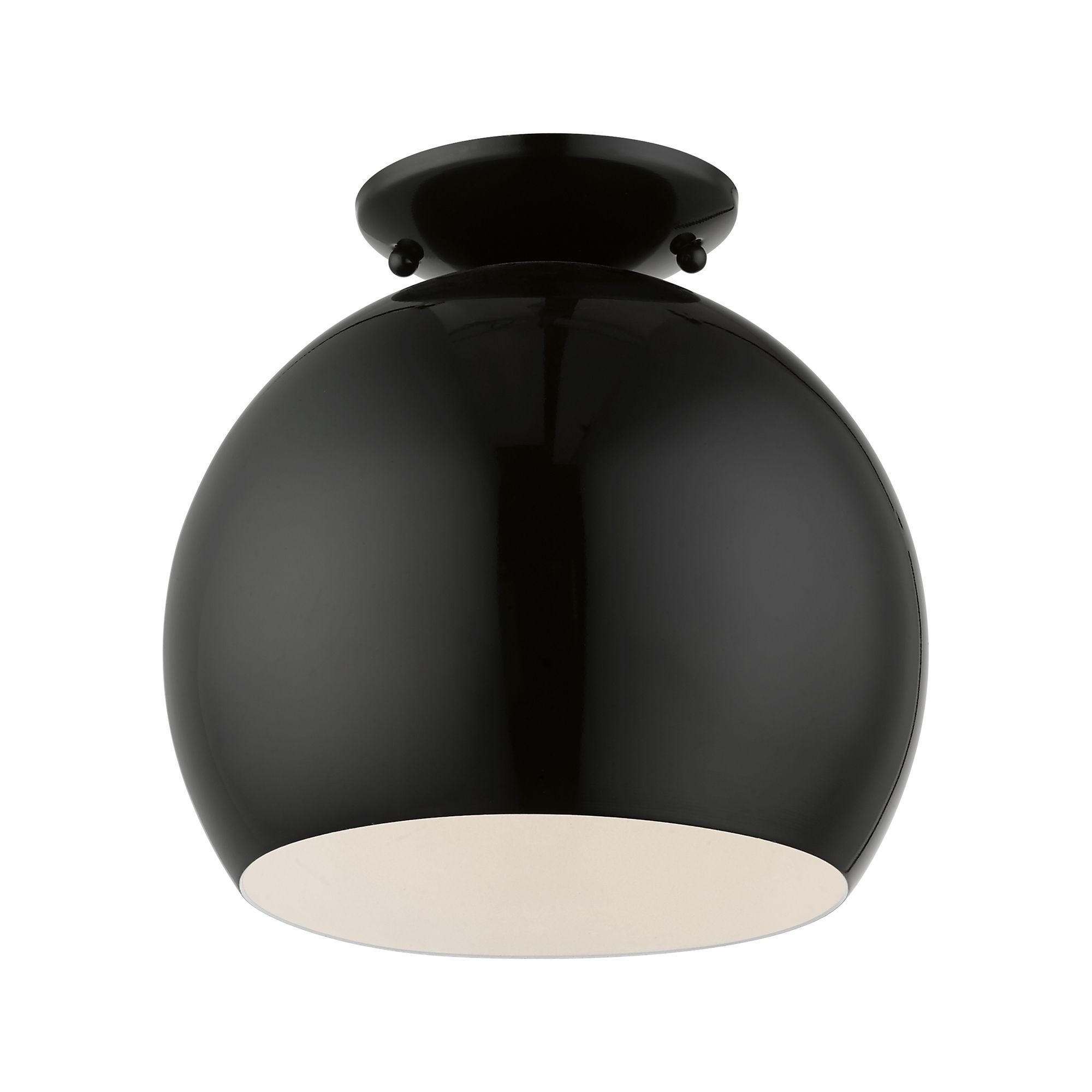 Image 3 Livex 10" Wide Black Dome Modern Semi-Flush Mount Ceiling Light more views