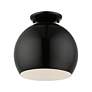 3_Livex 10" Wide Black Dome Modern Semi-Flush Mount Ceiling Light more views