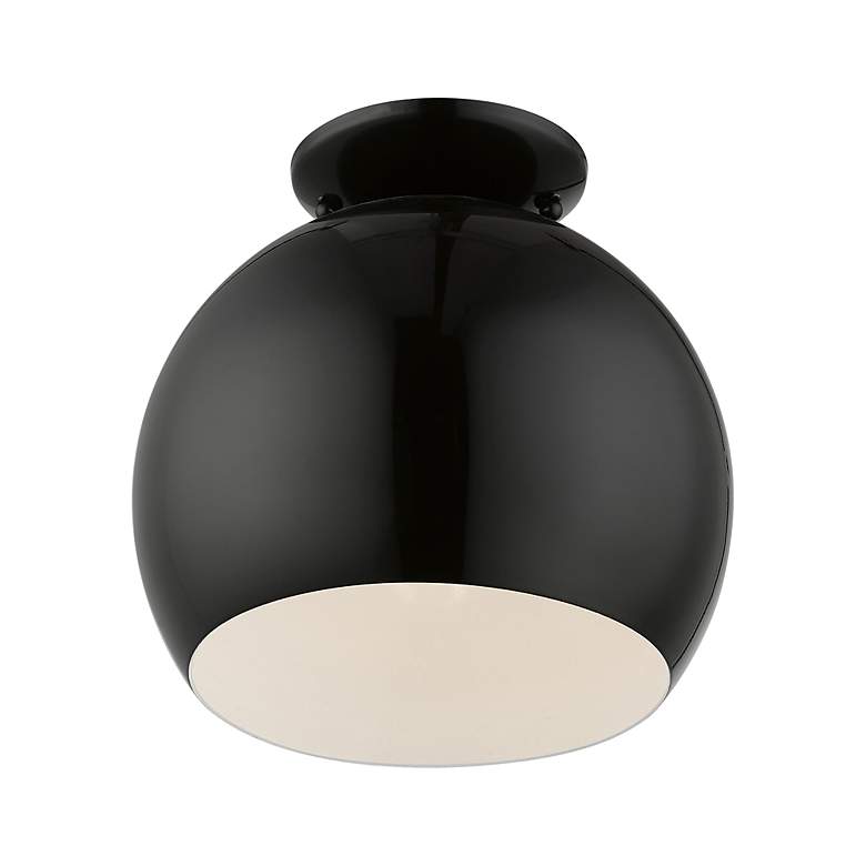 Image 4 Livex 10" Wide Black Dome Modern Semi-Flush Mount Ceiling Light more views