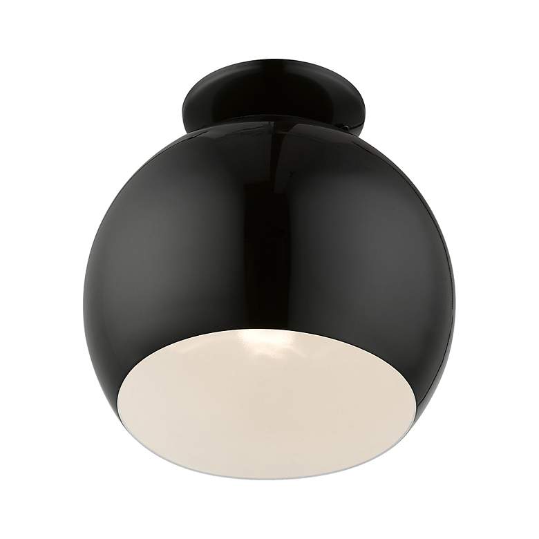 Image 5 Livex 10" Wide Black Dome Modern Semi-Flush Mount Ceiling Light more views