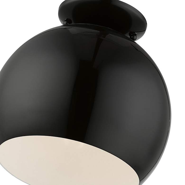 Image 6 Livex 10" Wide Black Dome Modern Semi-Flush Mount Ceiling Light more views