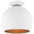 Livex 10" Wide White Dome Modern Semi-Flush Mount Ceiling Light