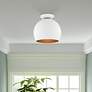 Thumbnail1 of Livex 10" Wide White Dome Modern Semi-Flush Mount Ceiling Light