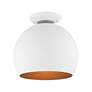 Thumbnail3 of Livex 10" Wide White Dome Modern Semi-Flush Mount Ceiling Light more views