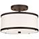 Livex 11" Wide 2-Light Bronze and White Semi-Flushmount Ceiling Light