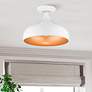 Thumbnail1 of Livex 12" Wide Modern Gloss White Dome Semi-Flush Mount Ceiling Light