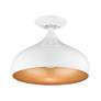 5_Livex 12" Wide Modern Gloss White Dome  Semi-Flush Mount Ceiling Light more views