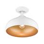 6_Livex 12" Wide Modern Gloss White Dome  Semi-Flush Mount Ceiling Light more views