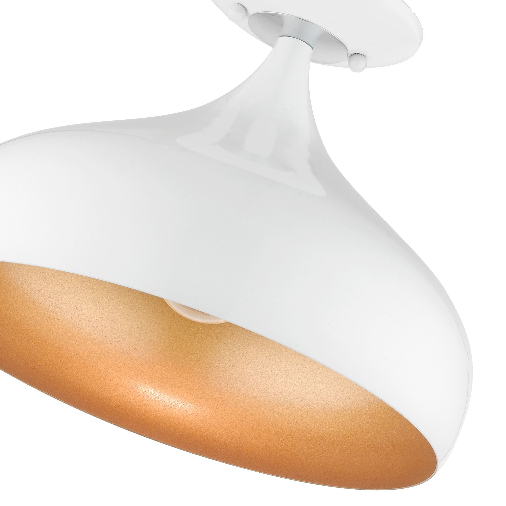 Livex 12" Wide Modern Gloss White Dome  Semi-Flush Mount Ceiling Light