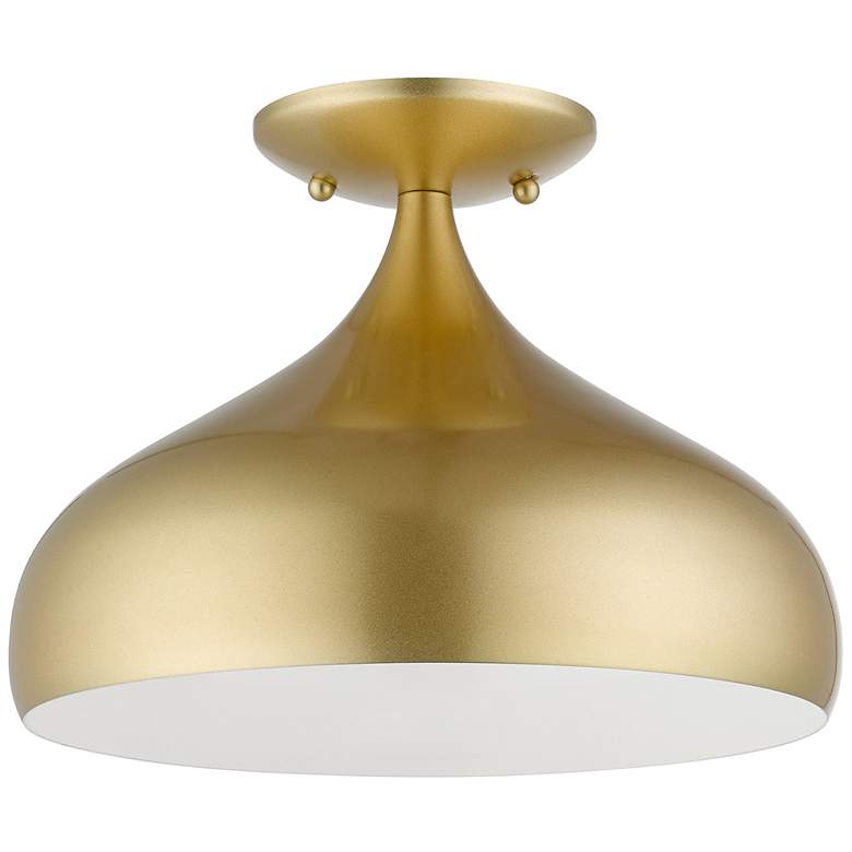 Image 1 Livex 12" Wide Modern Soft Gold Semi-Flush Mount Ceiling Light