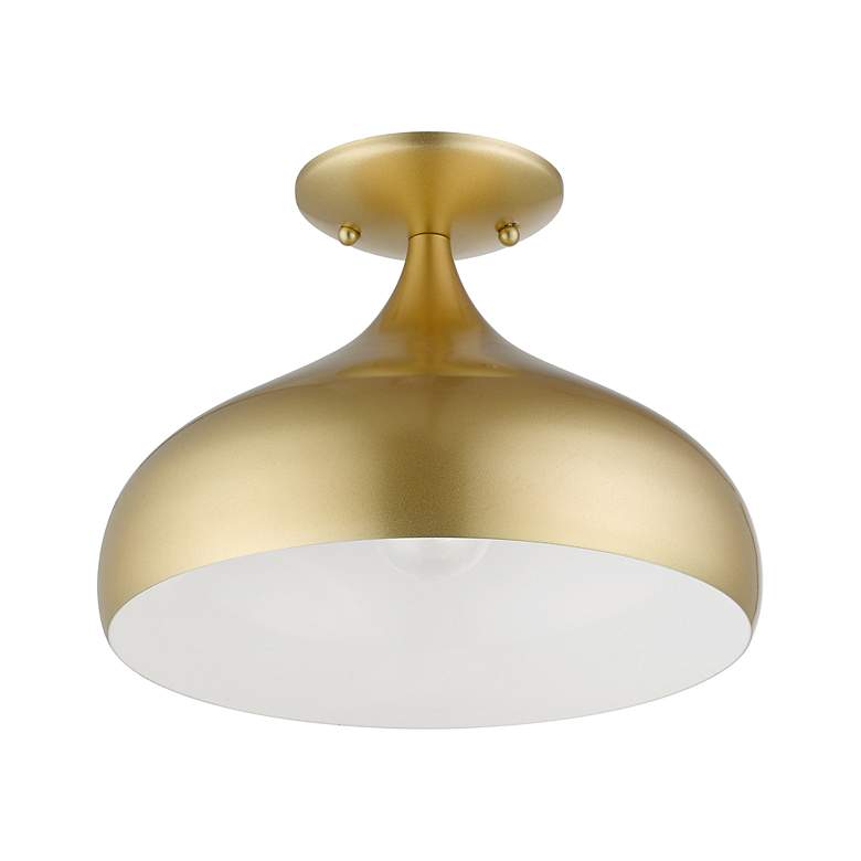 Image 3 Livex 12" Wide Modern Soft Gold Semi-Flush Mount Ceiling Light more views