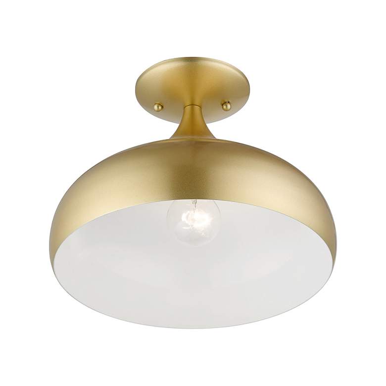 Image 4 Livex 12" Wide Modern Soft Gold Semi-Flush Mount Ceiling Light more views