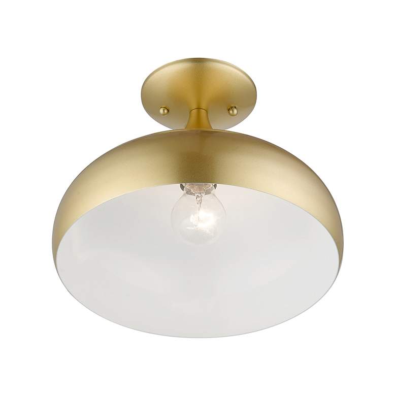 Image 5 Livex 12" Wide Modern Soft Gold Semi-Flush Mount Ceiling Light more views