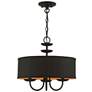 2_Livex 16" Wide 3-Light Black Drum Traditional Pendant Chandelier