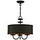 Livex 16" Wide 3-Light Black Drum Traditional Pendant Chandelier