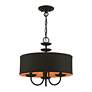 3_Livex 16" Wide 3-Light Black Drum Traditional Pendant Chandelier more views